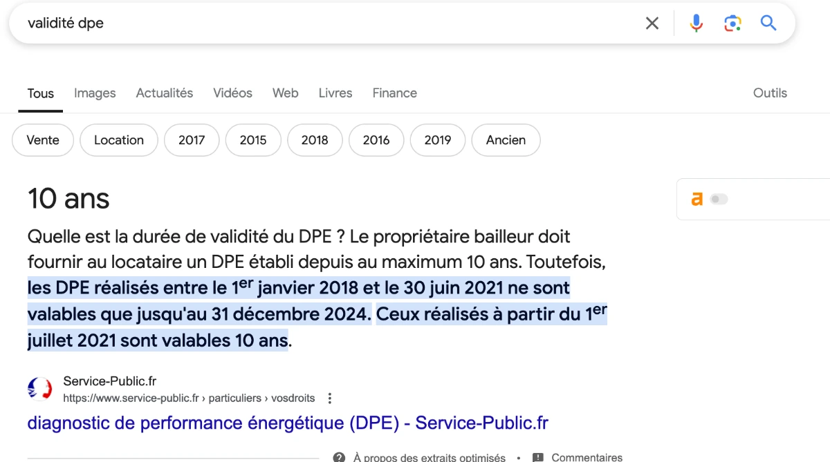Passage d'un logement de la classe E à la classe D au DPE